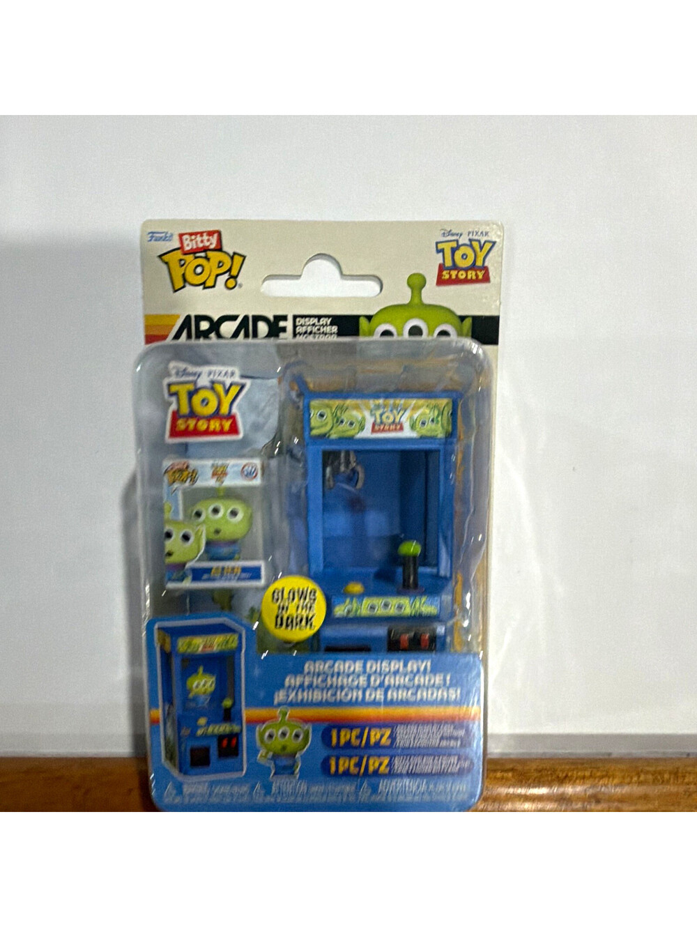 Funko Bitty Pop! Arcade Display Pixar Toy Story Alien Glow-in-the-Dark 4"